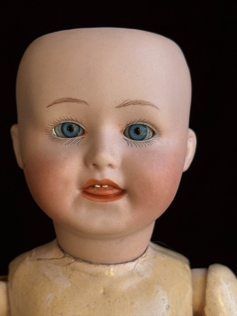 Antique German 12” Gebruder Heubach 8413 Bisque Head Character Boy Doll