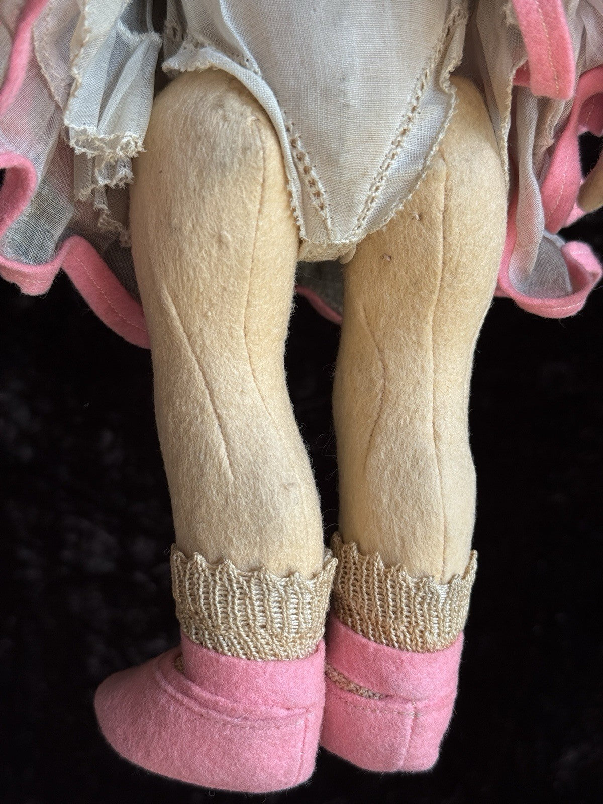 Vintage Italian 12” Lenci 111 Felt Cloth Character Girl Doll