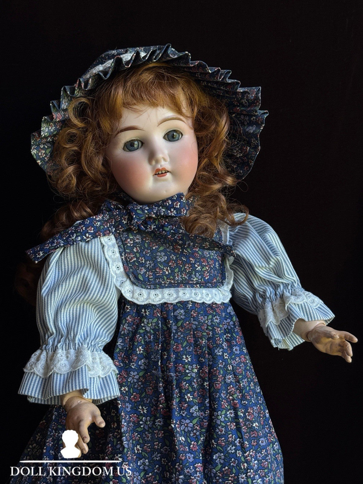 Antique German 22” Goebel B4 Bisque Head Composition Body Doll