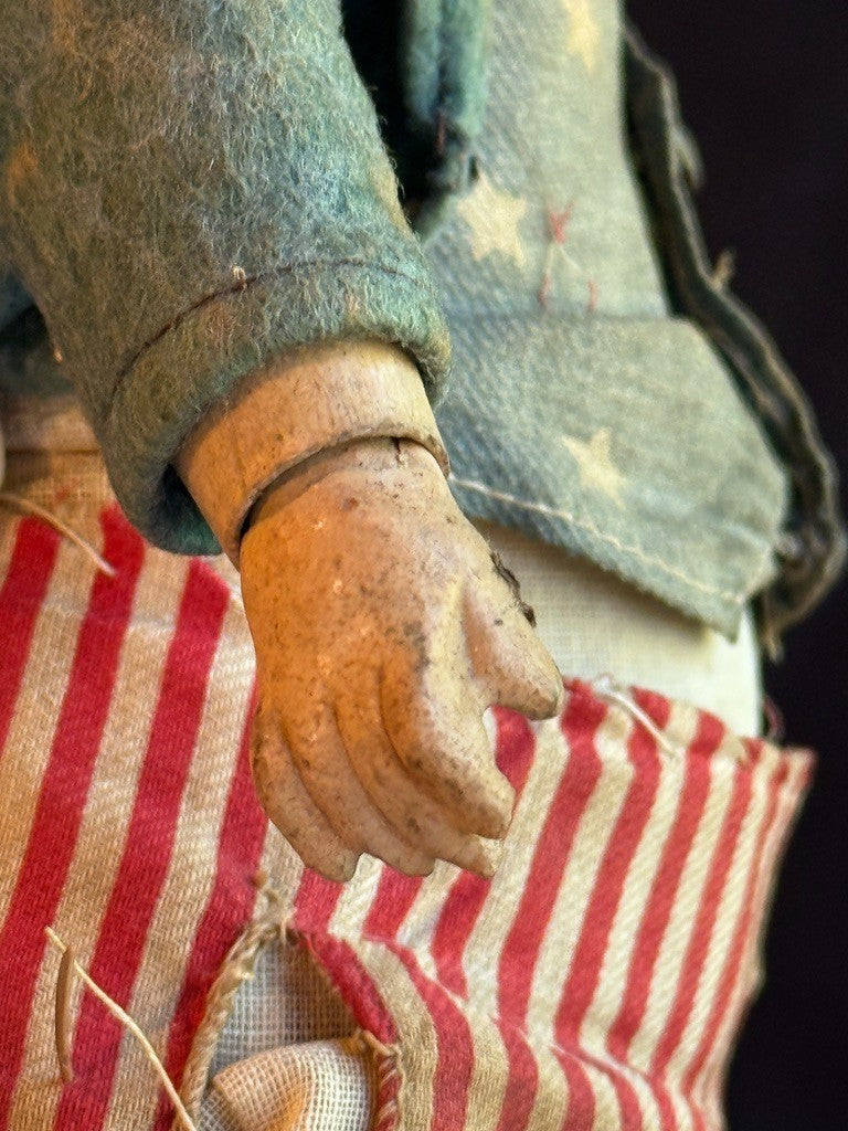 Very Rare 13.5” Antique German Cuno Otto Dressel Uncle Sam Character Bisque Doll