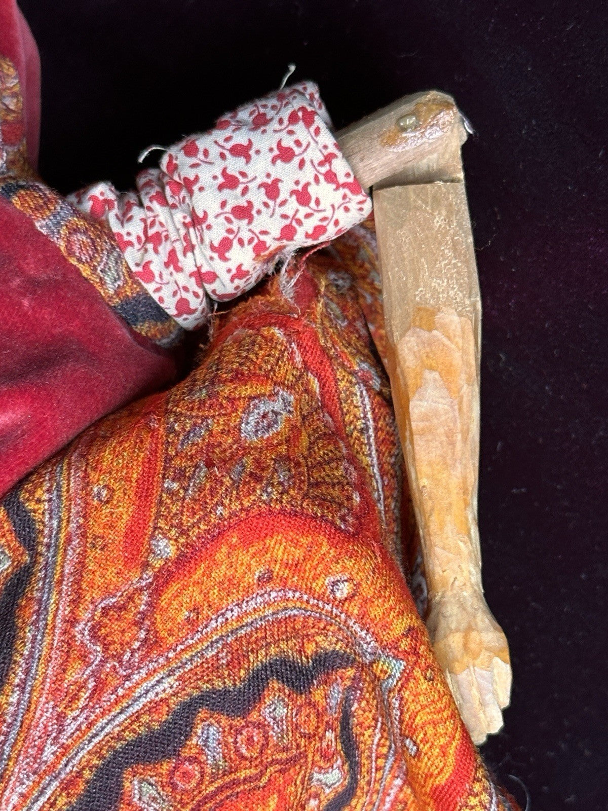 Vintage 1966 Hand-Carved 16” Peg-Jointed Grodnertal Style Wooden Peddler Doll