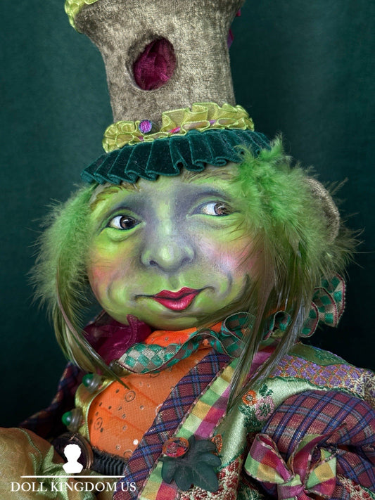 OOAK NIADA Artist Donna May Robinson Cloth Oil Painted Clown “Perch” 18” Doll