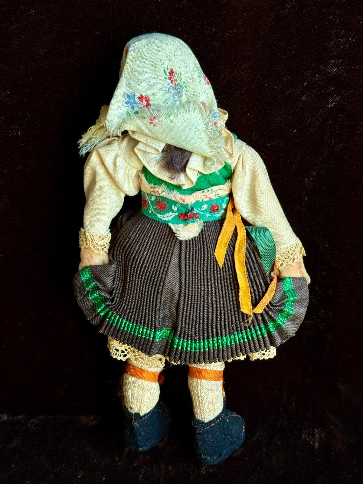 Rare Vintage Austrian 8.25" Elli Riehl Cloth Felt Character Doll