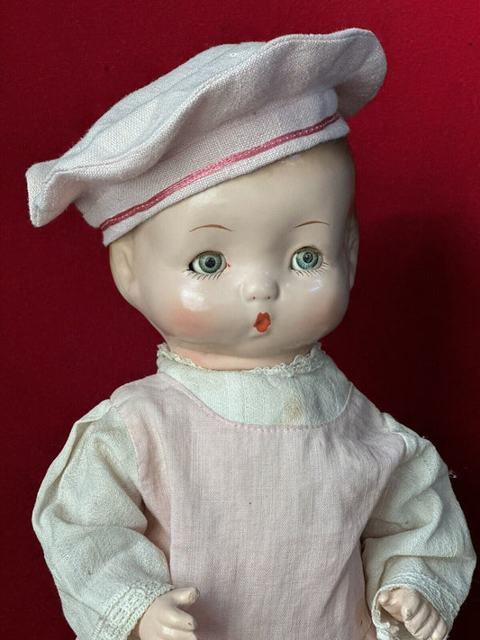 Antique 1930s Horsman Composition Baby 13” Doll “Jeanie”