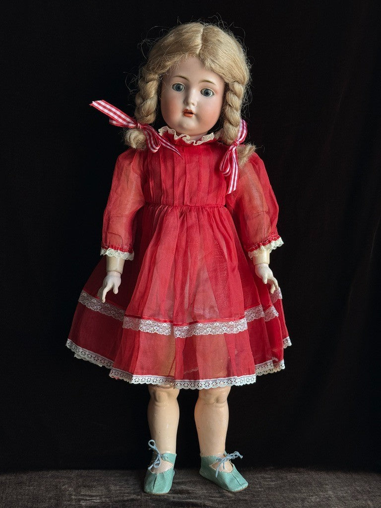 Antique German 26" Bruno Schmidt Bisque Head Doll