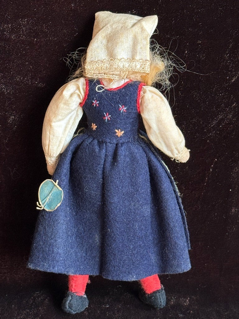 Lot of 2 Vintage Norwegian Ronnaug Petterssen Celluloid and Felt Dolls