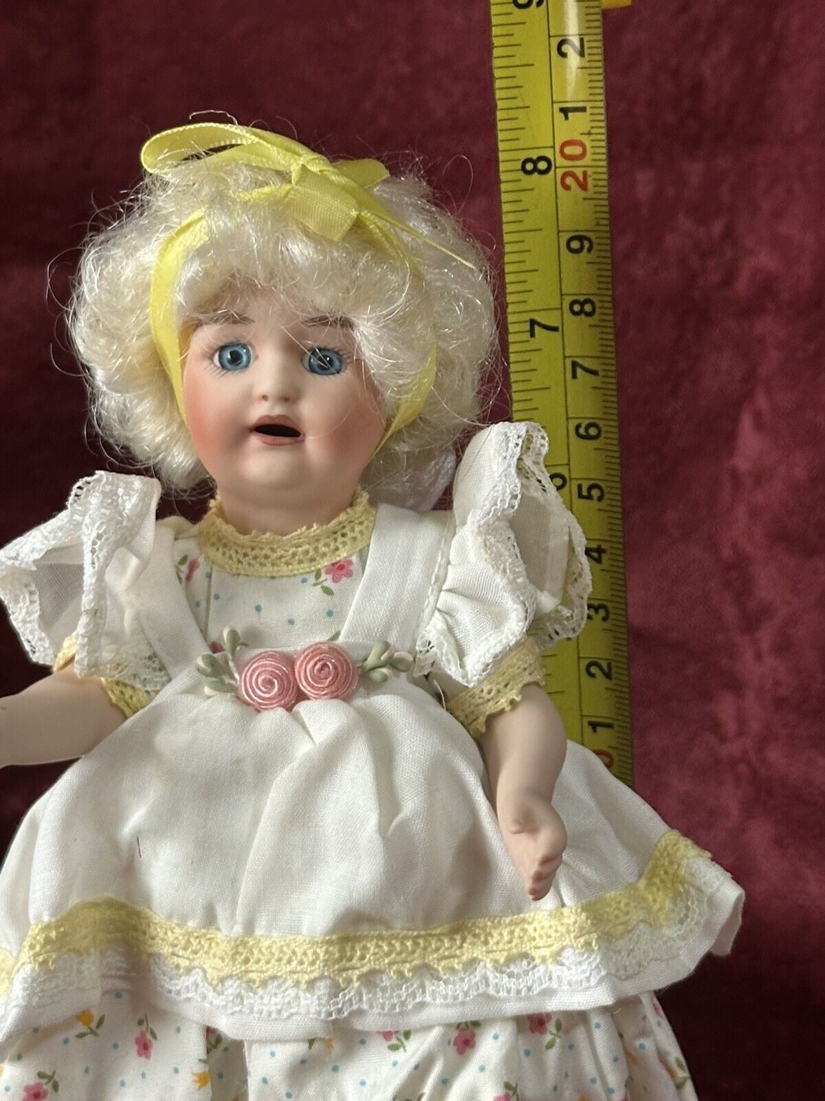 Collectible Reproduction of Antique Mignonette Porcelain 7 1/2” Doll