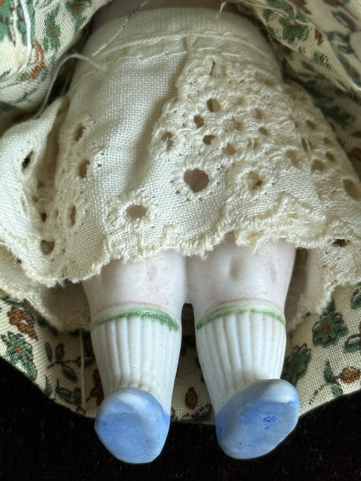 Antique German 3.5” All Bisque Mignonette Frozen Charlotte Style Doll