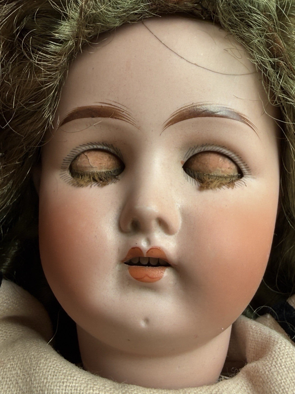 Antique German 23” Hoffmeister/Bergmann (?) Bisque Head Doll