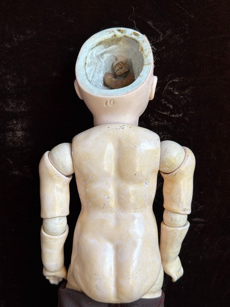 Antique German 14.75” Kestner A.T. Type Straight Wrist Bisque Head Boy Doll