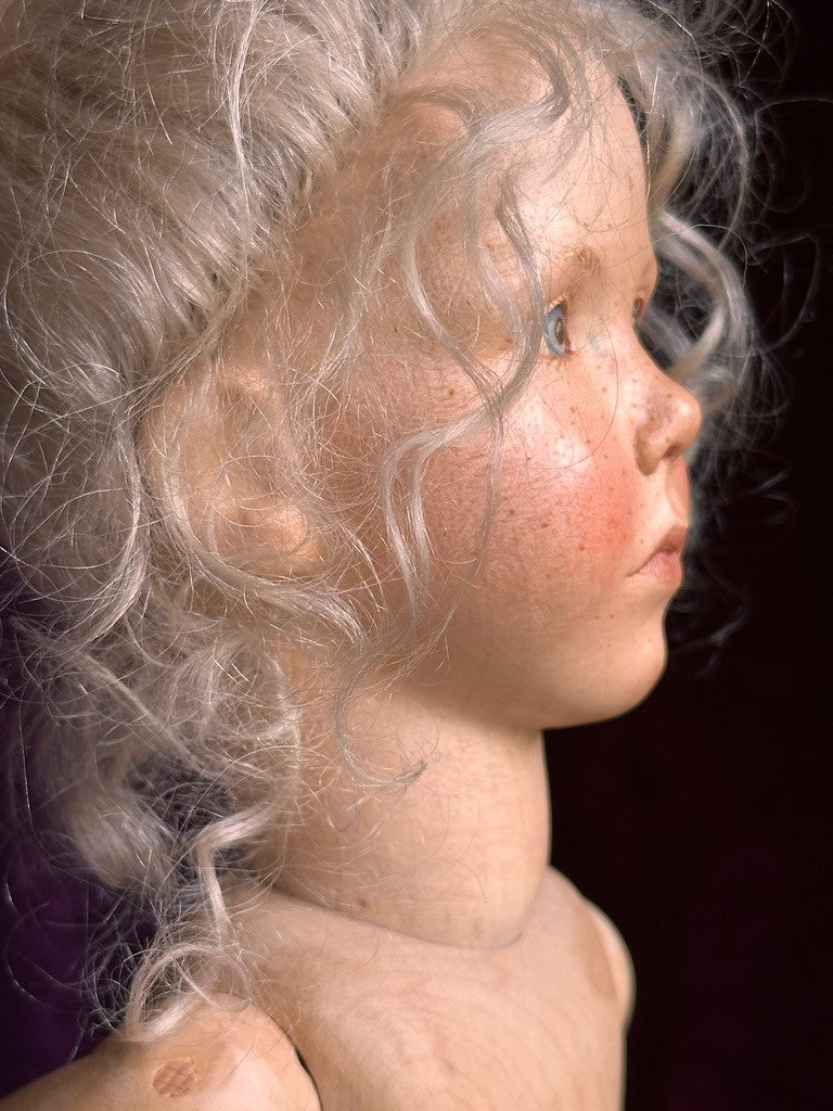 OOAK 1987 Collectible 17" Jointed Wooden Doll by German Artist Regina Sandreuter