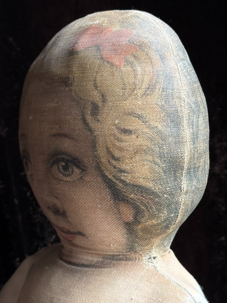 Antique Large 24” Art Fabric Mills Merrie Marie Lithograph Cloth Rag Doll