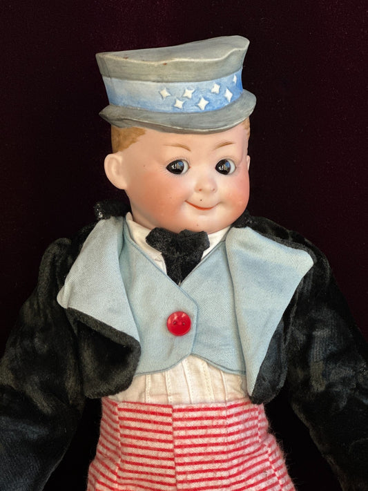 Antique German Max Handwerck U.S. 1 Elite Googly Uncle Sam Bisque Character Doll