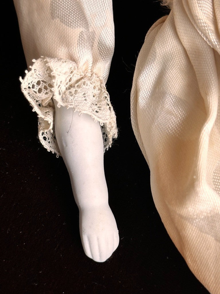 Antique German 12" Lowbrow China Shoulder Head Bride Doll