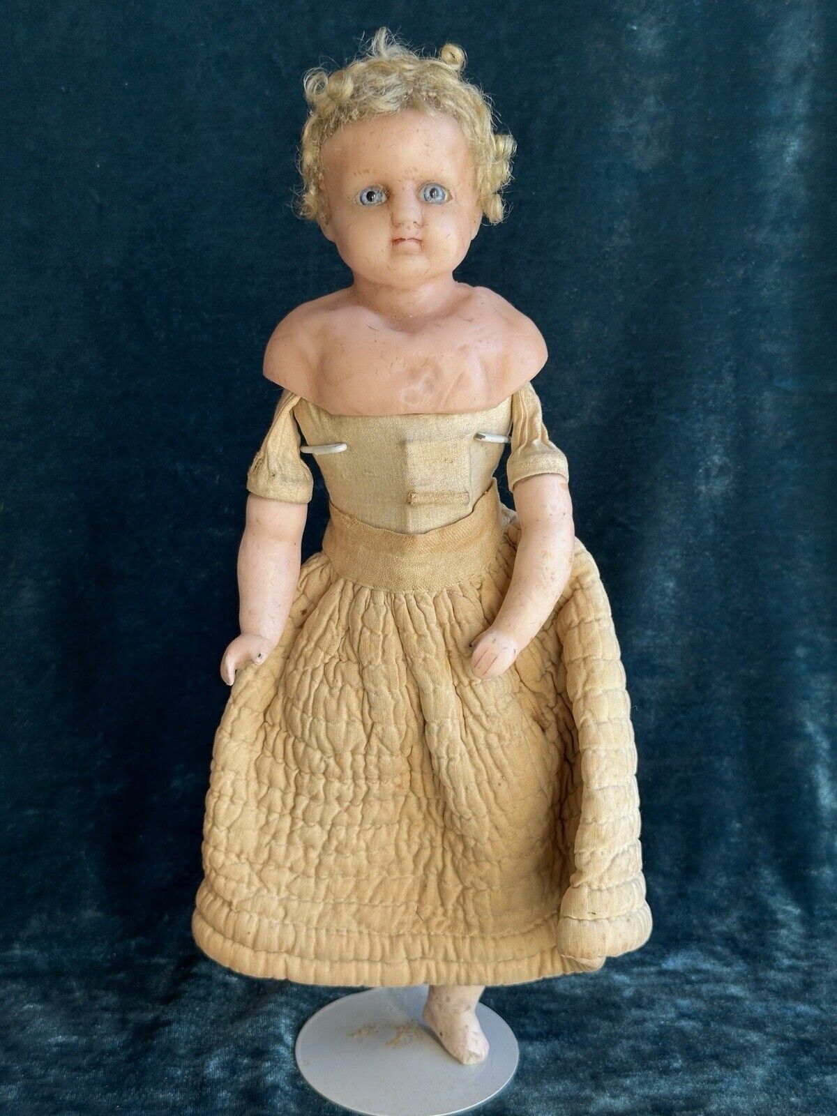 Antique German 12.5” Kestner (?) Wax Papier Mache Composition Child Doll
