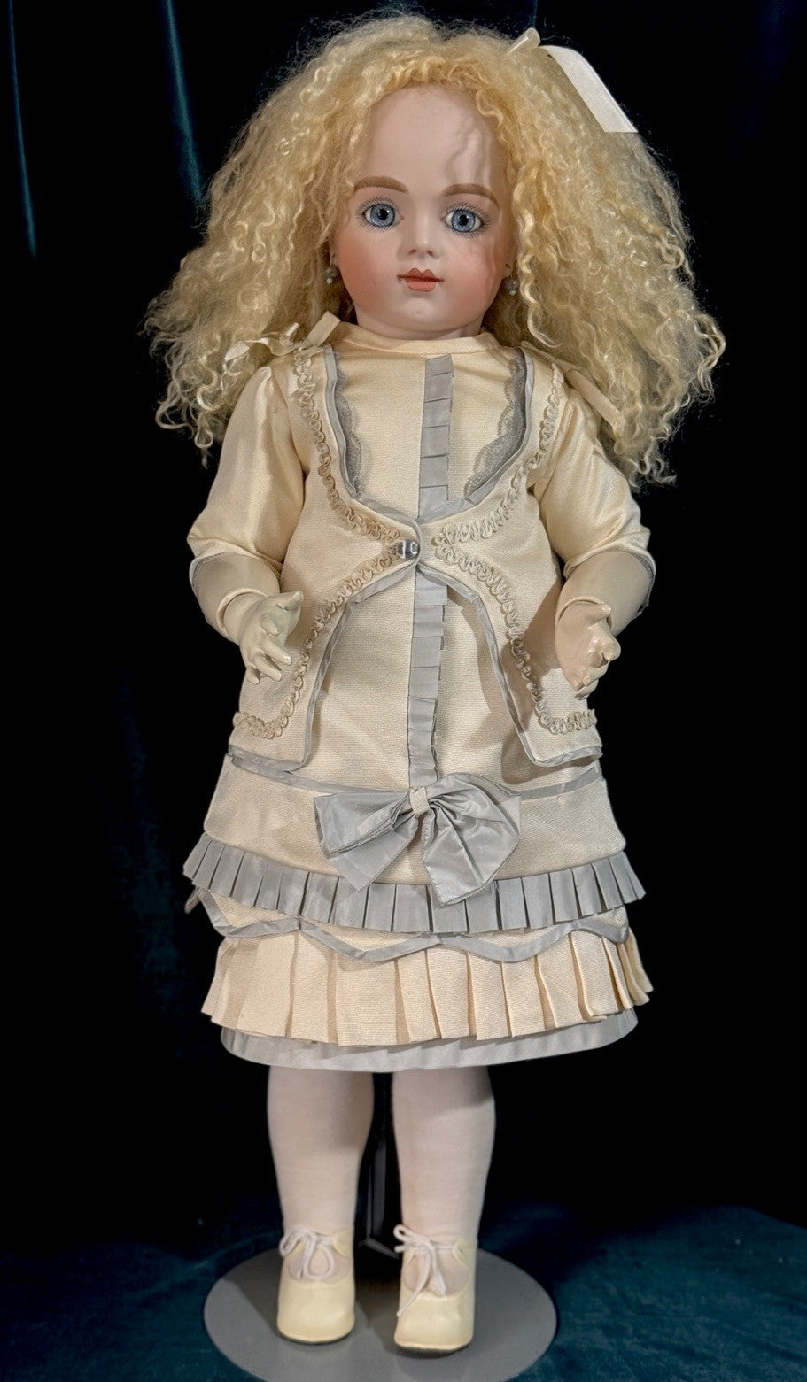 Vintage Reproduction of Antique French Bru Jne R 27” Doll Porcelain Head