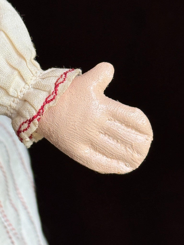 Unidentified Vintage 11.5" Oil Painted Cloth Character Doll