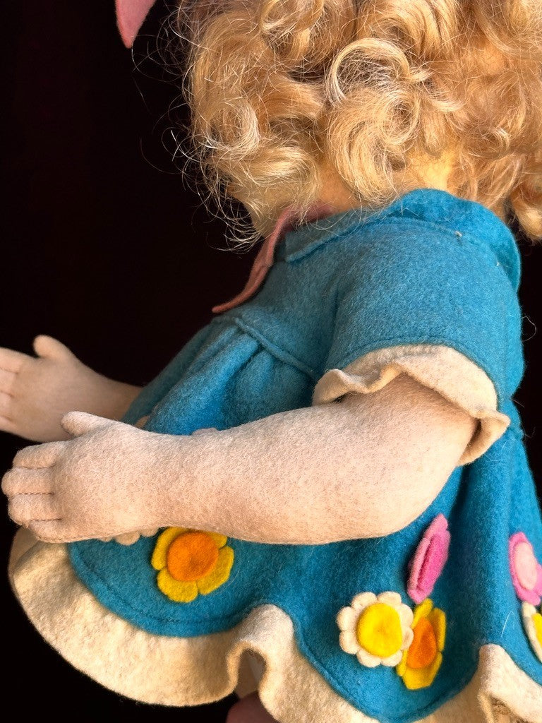 Vintage Italian 12” Lenci 111 Felt Cloth Character Girl Doll