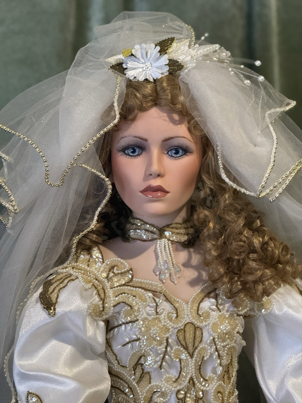 Collectible Large 42” Porcelain Doll “Mariah ” by Rustie LE 2000 COA/Stand