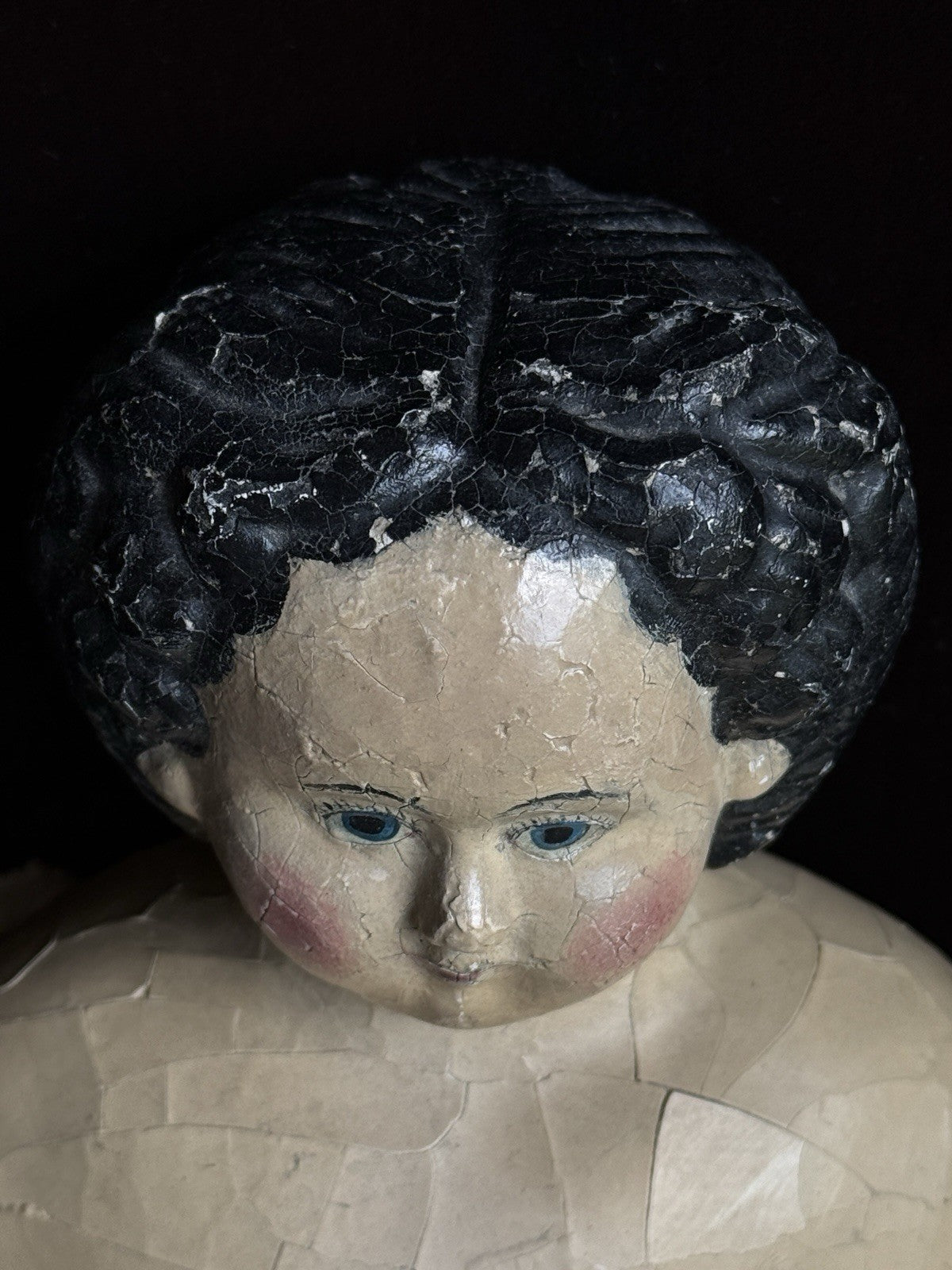 Antique American 26” Greiner Papier Mache Head #6 Doll Original Label