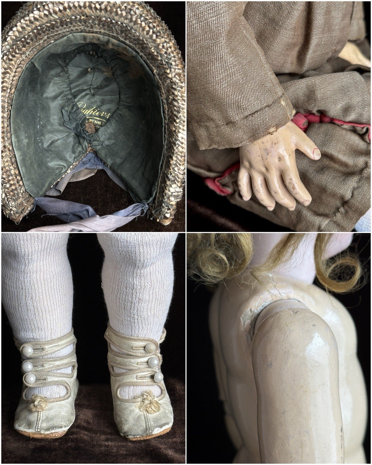 Antique German 29” Simon Halbig Heinrich  Handwerck Bisque Head Doll