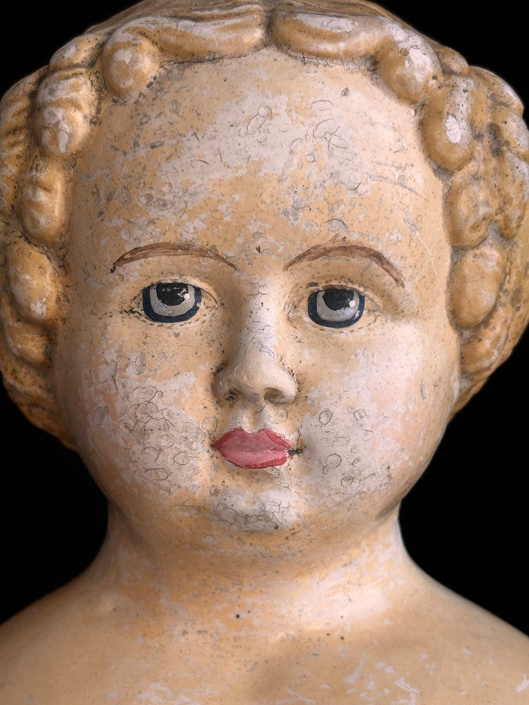 Antique German 24” Müller & Strassburger (?) Papier Mache Doll