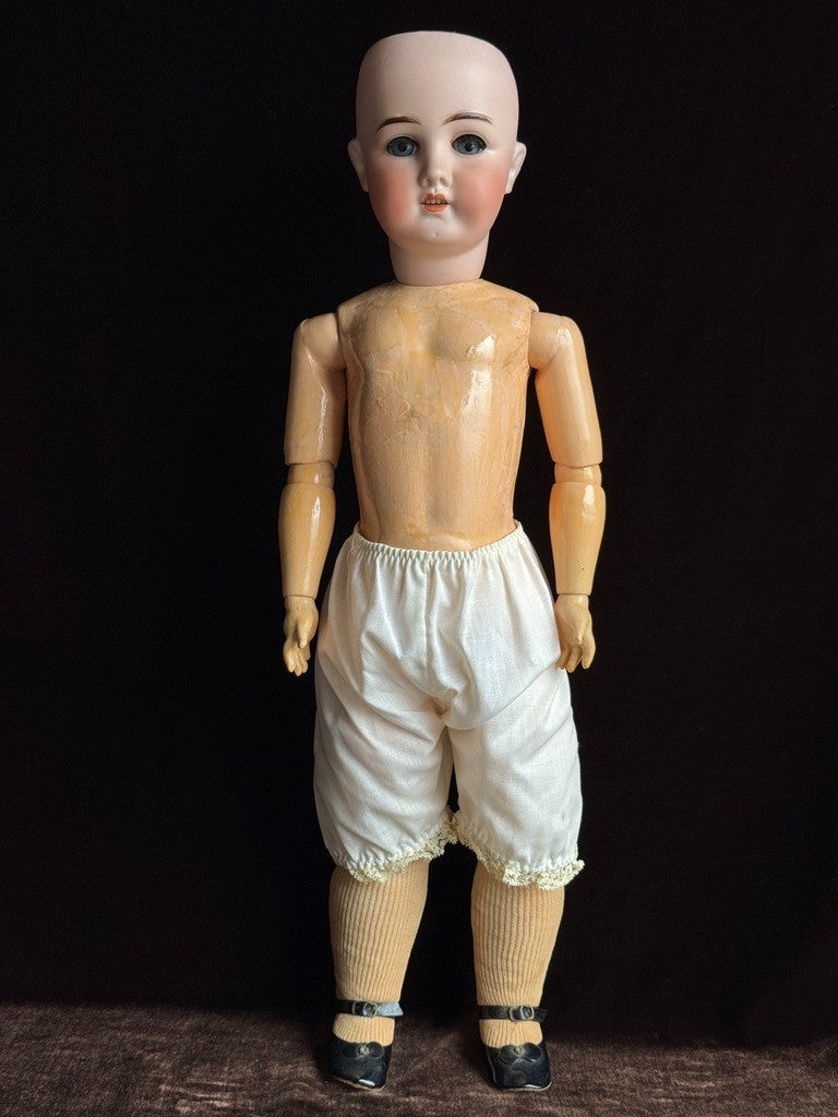 Antique German 22” Goebel B3 Bisque Head Composition Body Doll