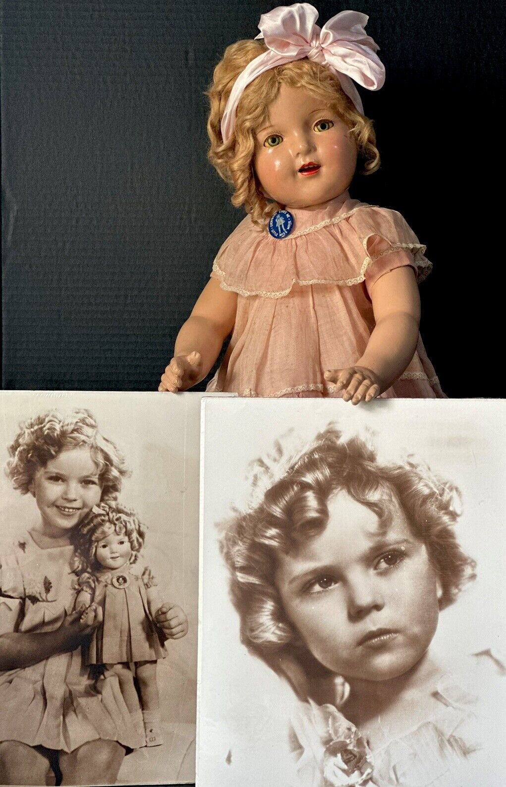 Vintage Unmarked Eegee Shirley Temple Look-alike 27” Composition Doll