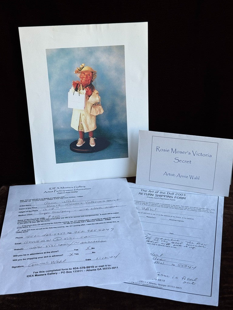 NIADA Artist Annie Wahl Rosie Moser's Victoria Secret Original Doll Mixed Media