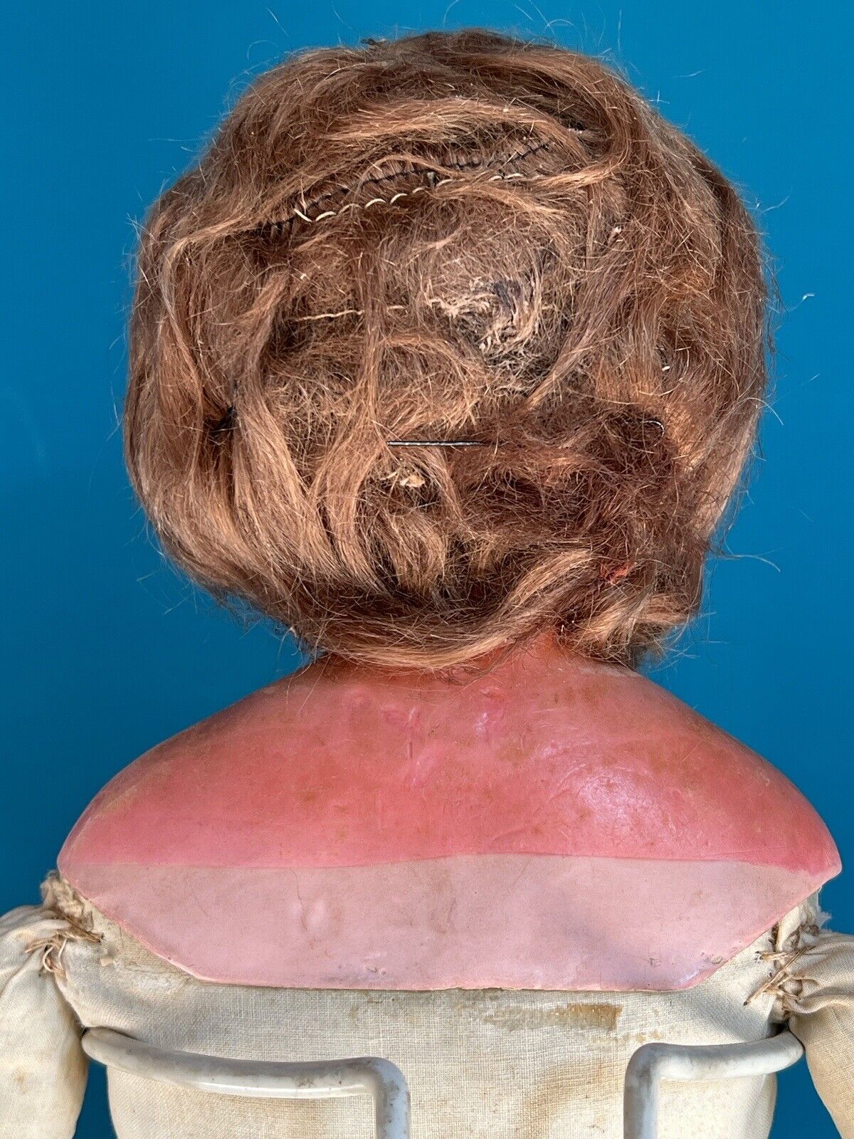 Antique German 23” Wax Over Papier Mache Sleepy Eye Fashion Doll