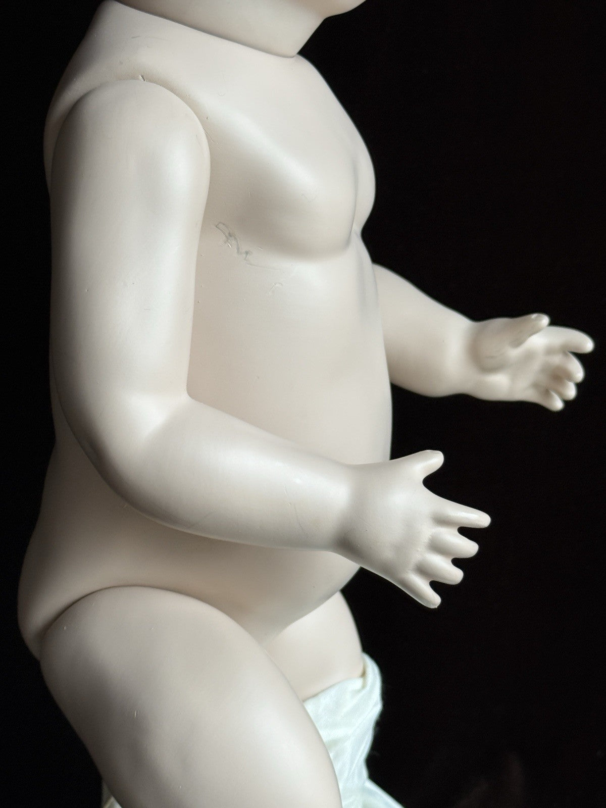 Porcelain Comp 18” Repro of Antique Gebruder Heubach 8644 Grumpy Character Doll