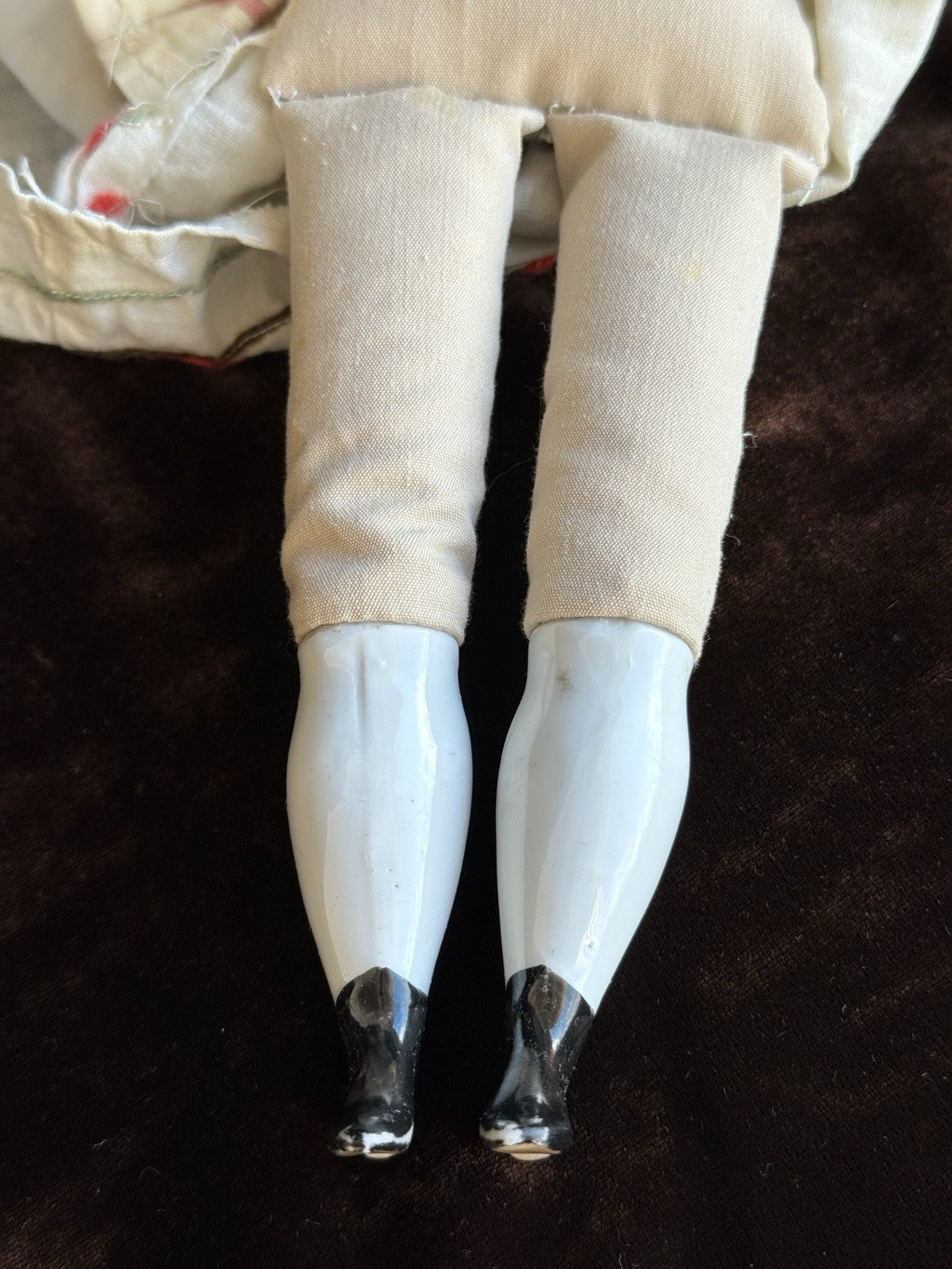 Antique German 13” Flat Top Highbrow China Shoulder Head Doll