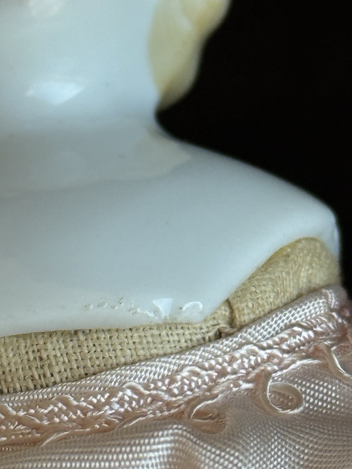 Antique German 7.5” Bisque Cloth Miniature Dollhouse China Doll