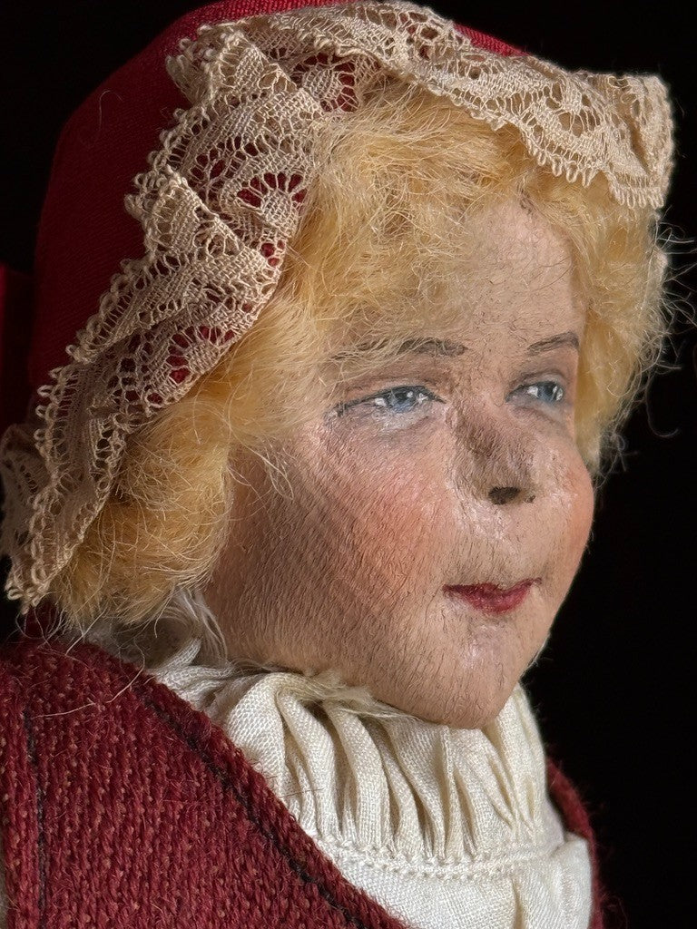 Unidentified Vintage 11.5" Oil Painted Cloth Character Doll