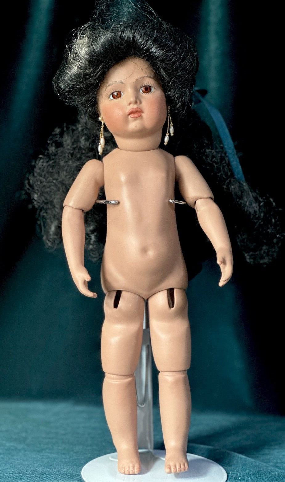 Vintage All Porcelain Reproduction of Antique French Bru Jne 13” Doll