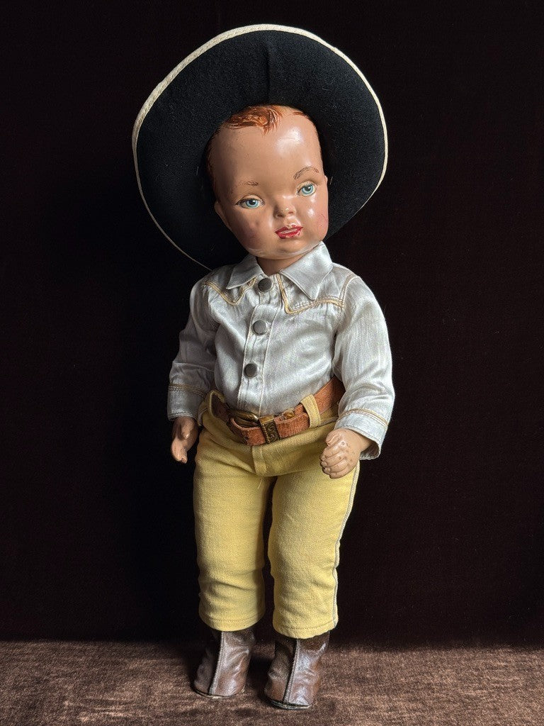Very Rare Vintage Jerry Lee Gene Autry Cowboy Plastic Doll Original Clothes
