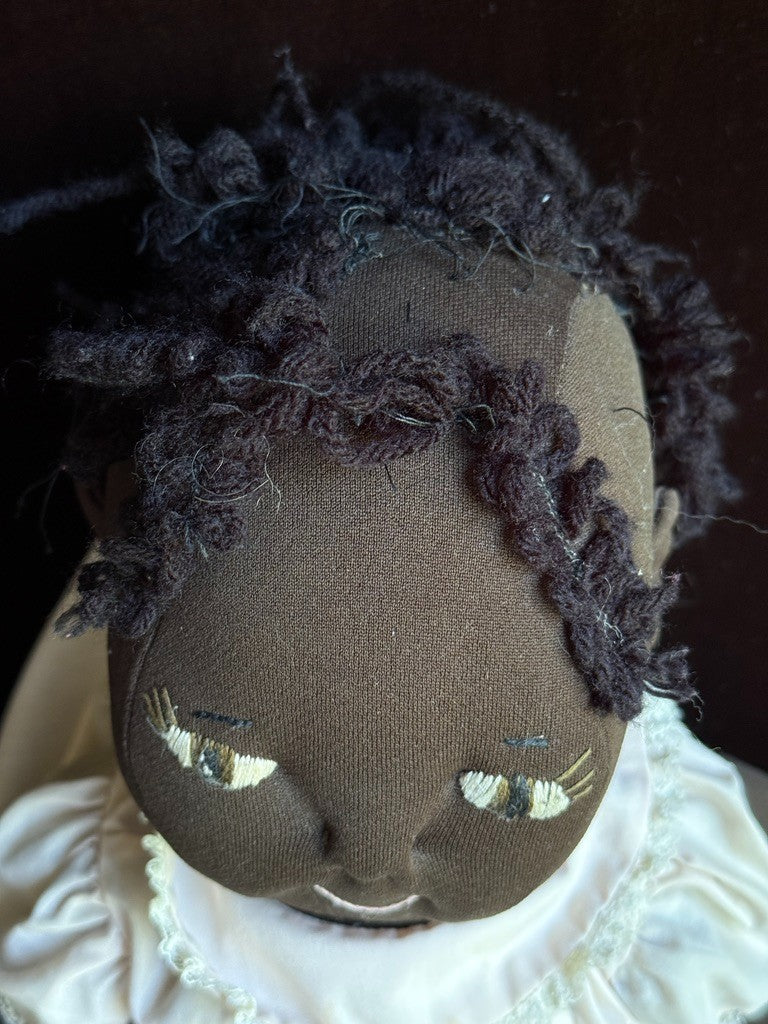 Lot of 2 Vintage Handmade Dark Complexion Cloth Folk Dolls