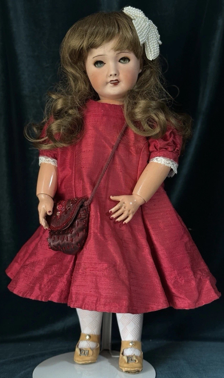 Antique French 20” Unis Mold 301 Bisque Head Composition Body Doll