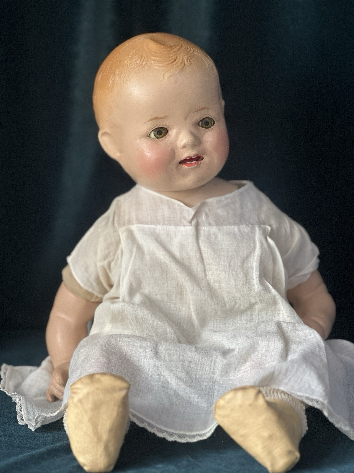 Vintage American E.I.H Horsman Composition “Gold Medal Baby” 19” Doll