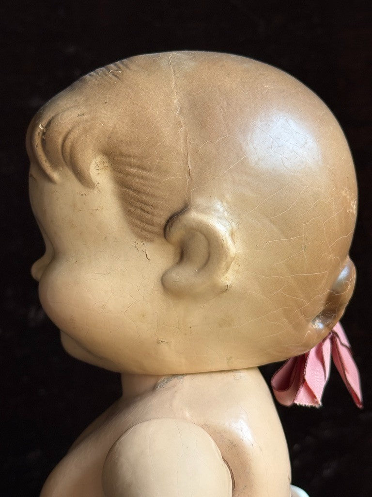 Vintage American Composition Cameo 12" Rose O'Neill Giggles Kewpie Girl Doll