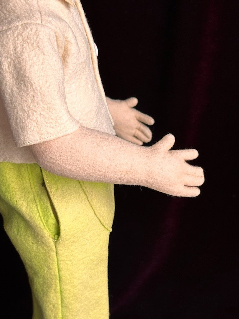 Vintage Italian 17” Lenci Mariuccia Face Felt Cloth Character Girl Doll