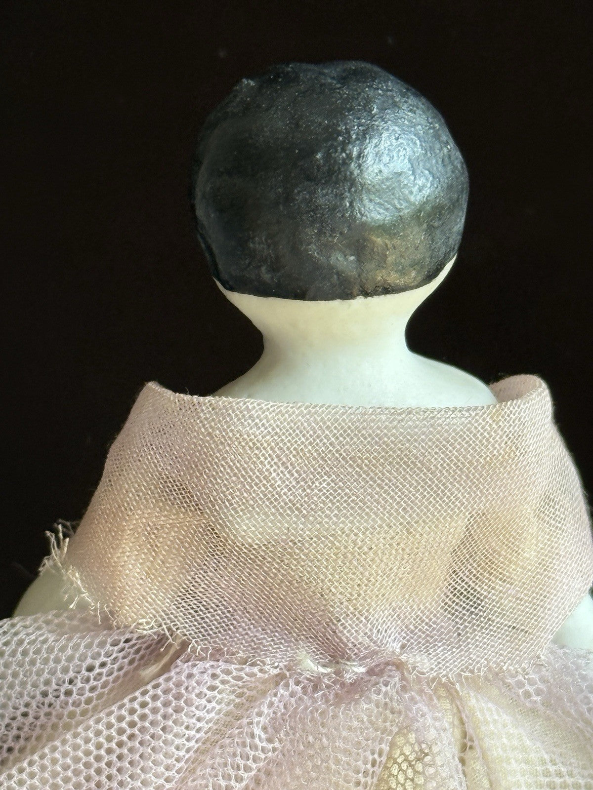 Lot of 2 Antique German 4"-4.25" Bisque Cloth Miniature Dollhouse China Dolls