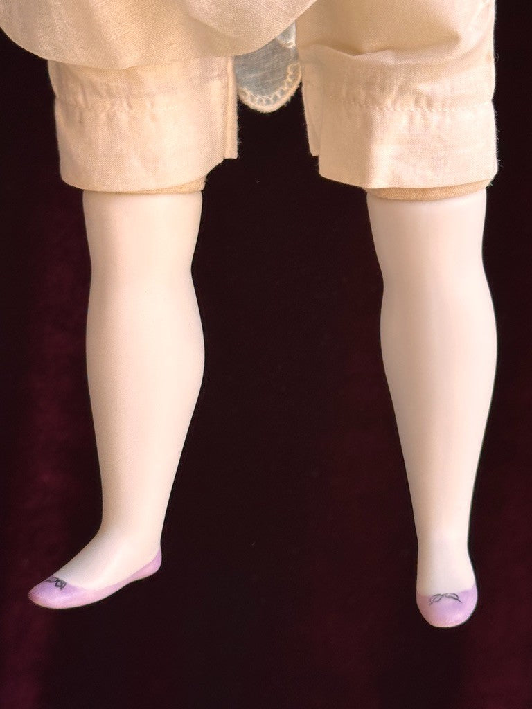 Vintage 16” Porcelain Parian China Pierced Ears Fashion Doll