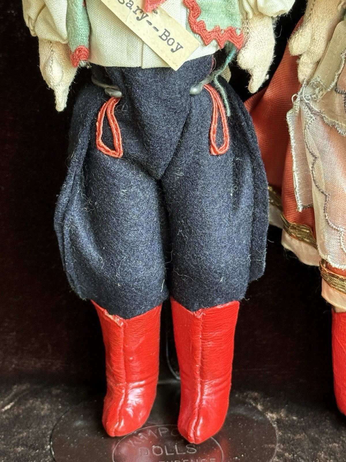 Lot of 2 Vintage Hungarian 9.5” Boy and Girl Dolls in Traditional Costumes