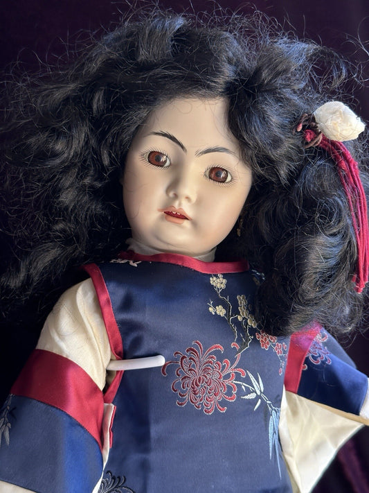 Vintage 21” Porcelain Repro. of Antique German Simon Halbig 1329 Oriental Doll