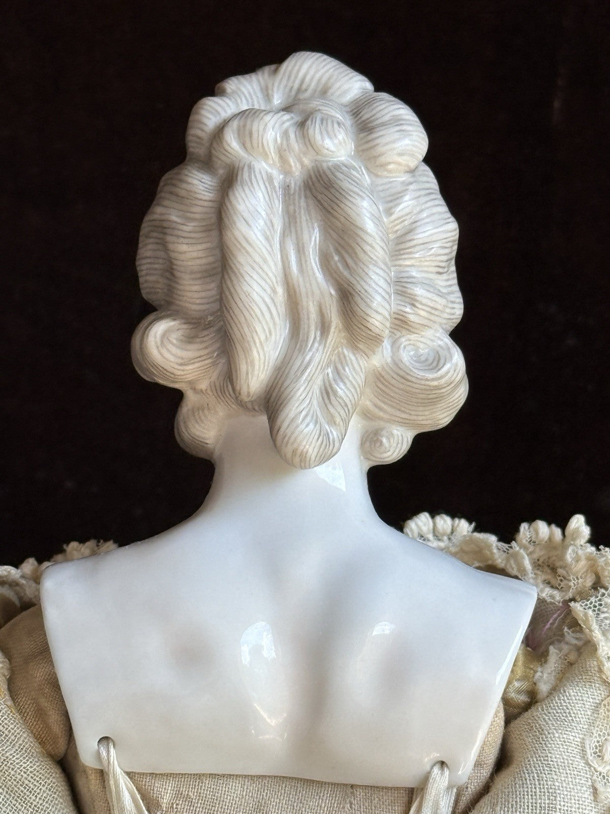 Rare Antique German 14” Kister Lady Fashion Porcelain China Head Doll