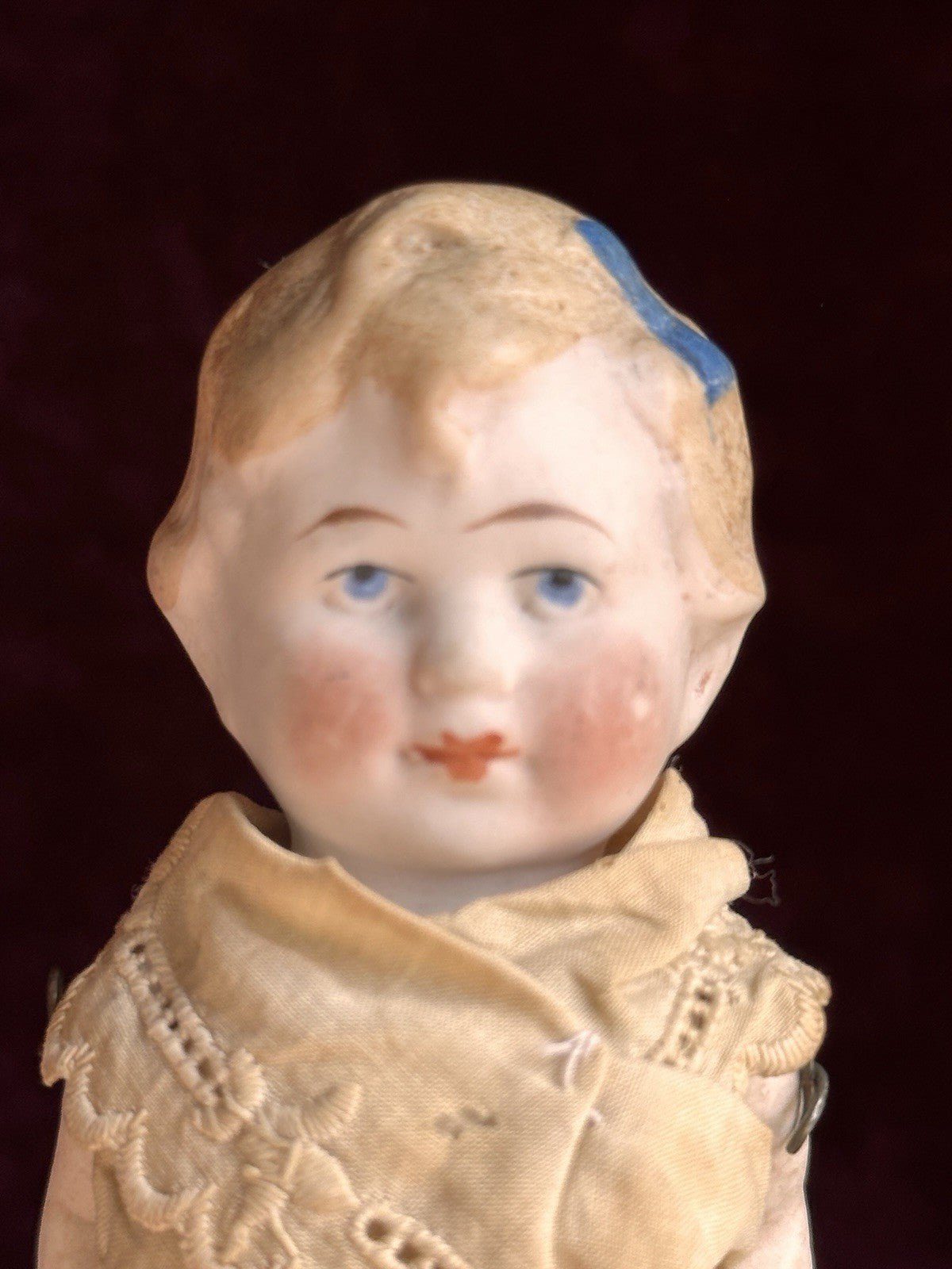 Antique German 5.125” All Bisque Limbach P. 23 Nancy Type Mignonette Doll