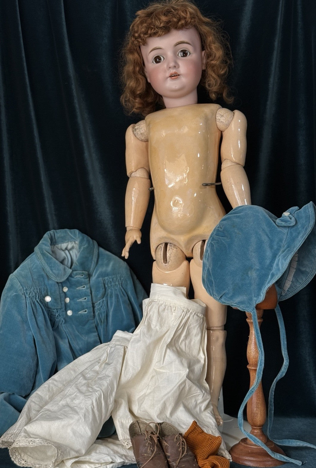 Large Antique German Kestner 164 Bisque Head Composition Body 28” Doll