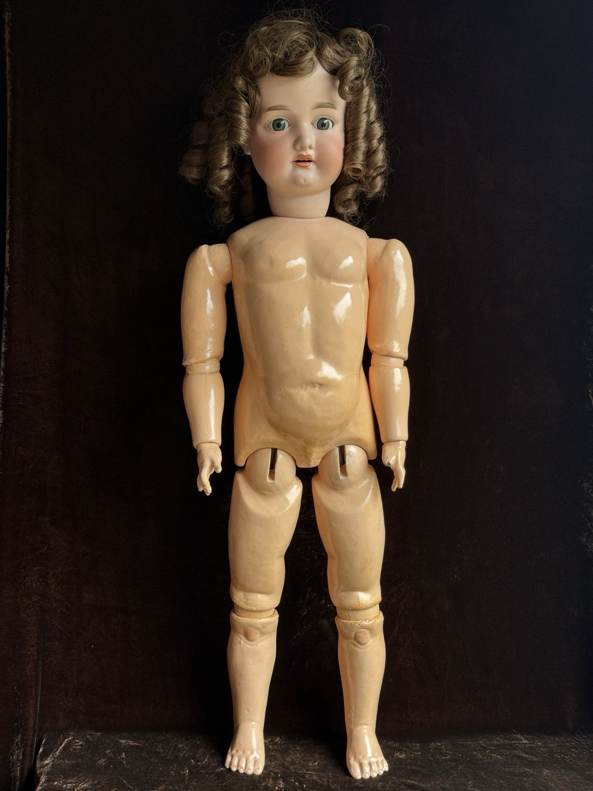 Large Antique German 34” Armand Marseille Bisque Head Doll