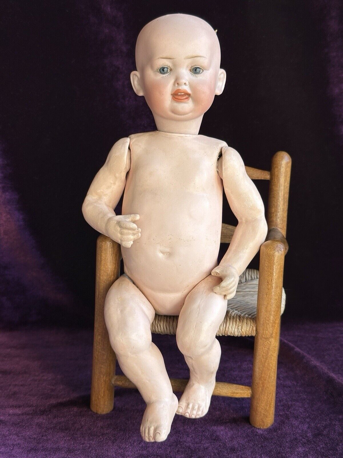 Rare Antique German 11.5” Kley Hahn 160 Open/Closed Mouth Bisque Head Baby Doll